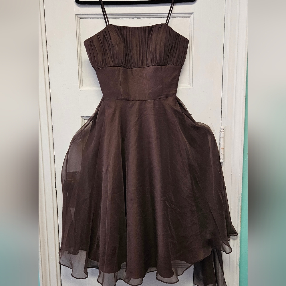 Mori Lee Strapless Brown Formal Dress Size 6